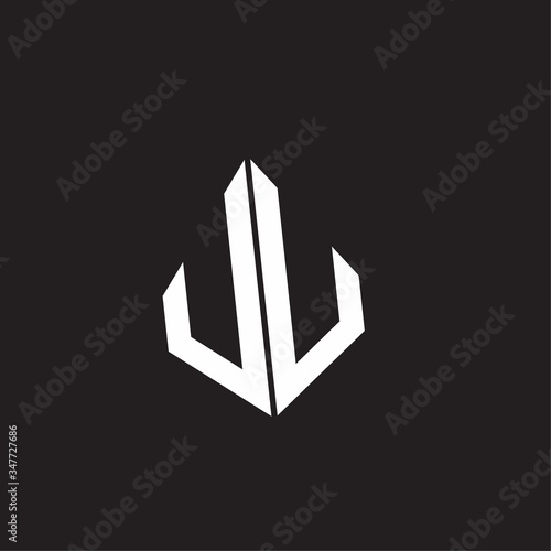UU Logo monogram with standout triangle shape ribbon design template