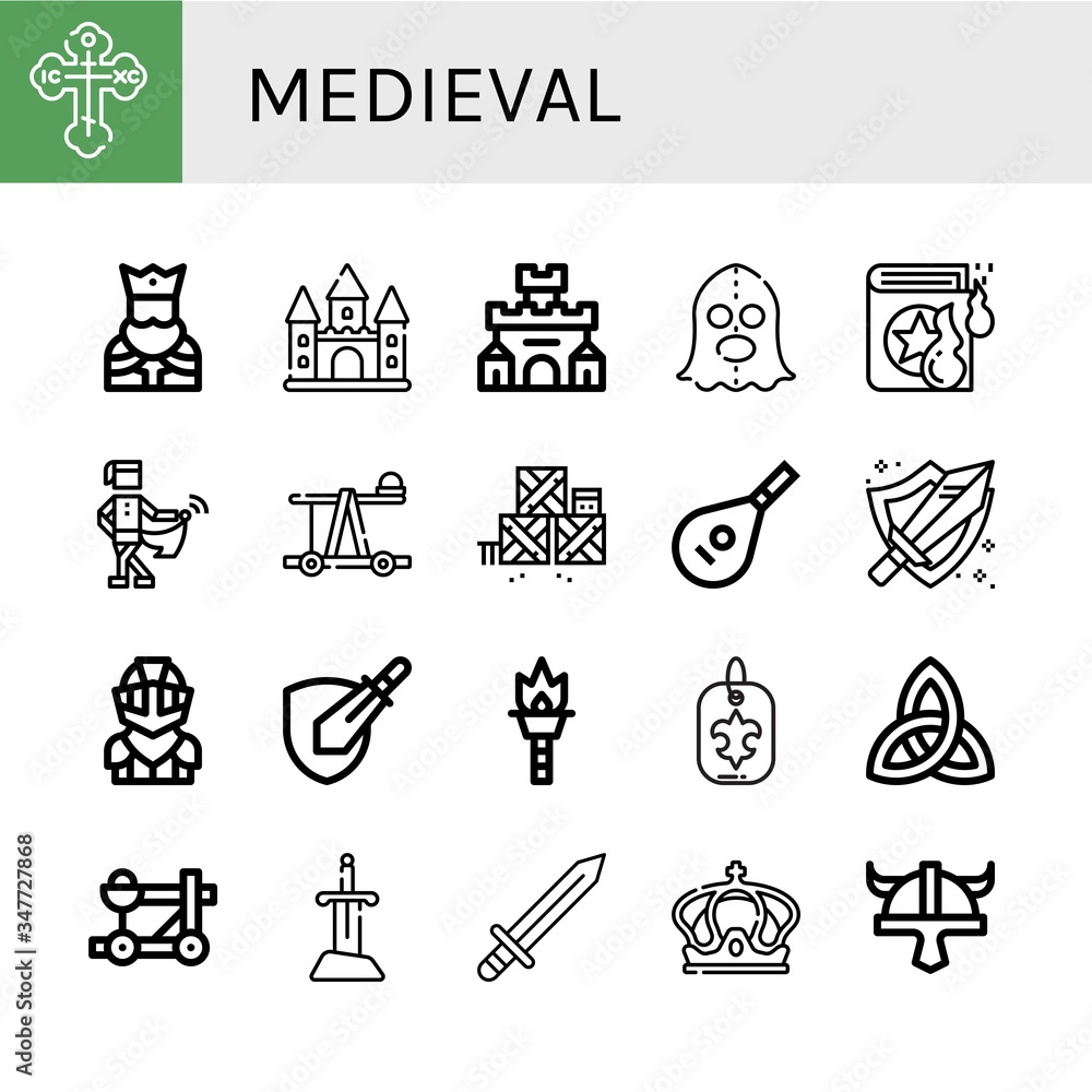 Fototapeta premium Set of medieval icons