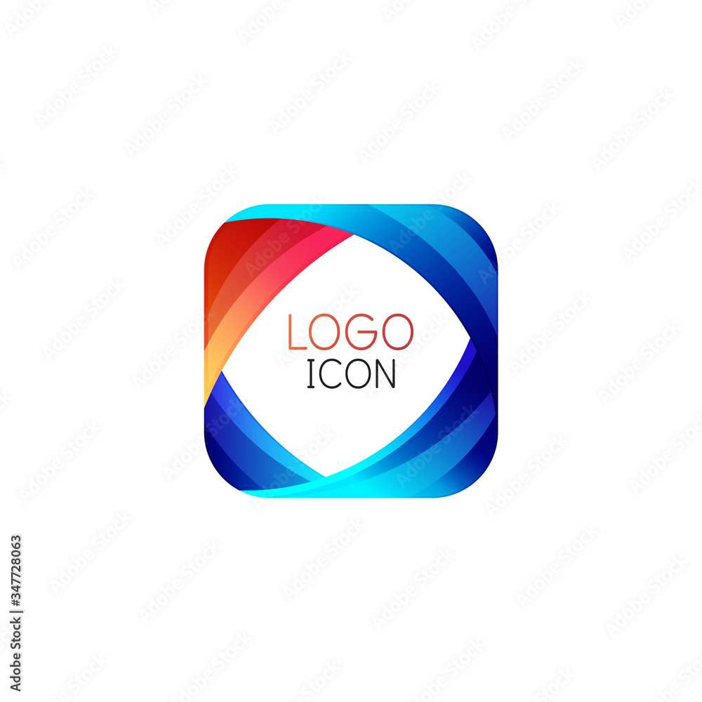 Business trendy geometric square logo design template with bright clean colors Business trendy geometric square logo design template with bright clean colors
