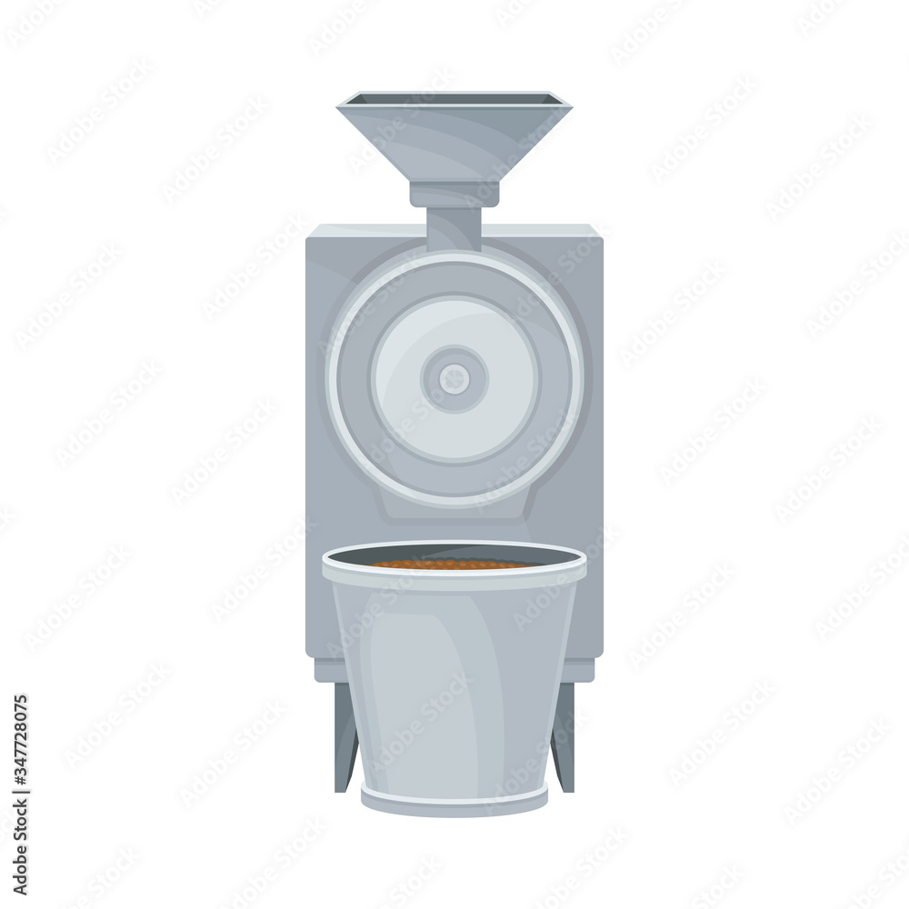 Steel Container as Coffee Production Equipment Vector Illustration Steel Container as Coffee Production Equipment Vector Illustration