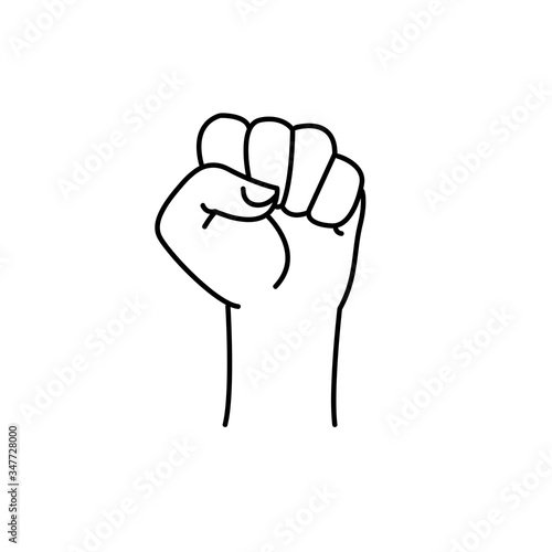 Clenched fist. Fist of protest symbol. Logo hand
