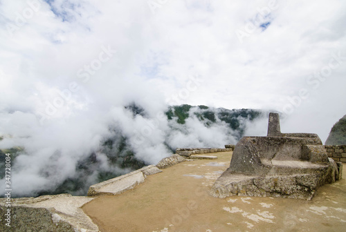 Peru Inca path wall to protect the fortress of Miciu picciu