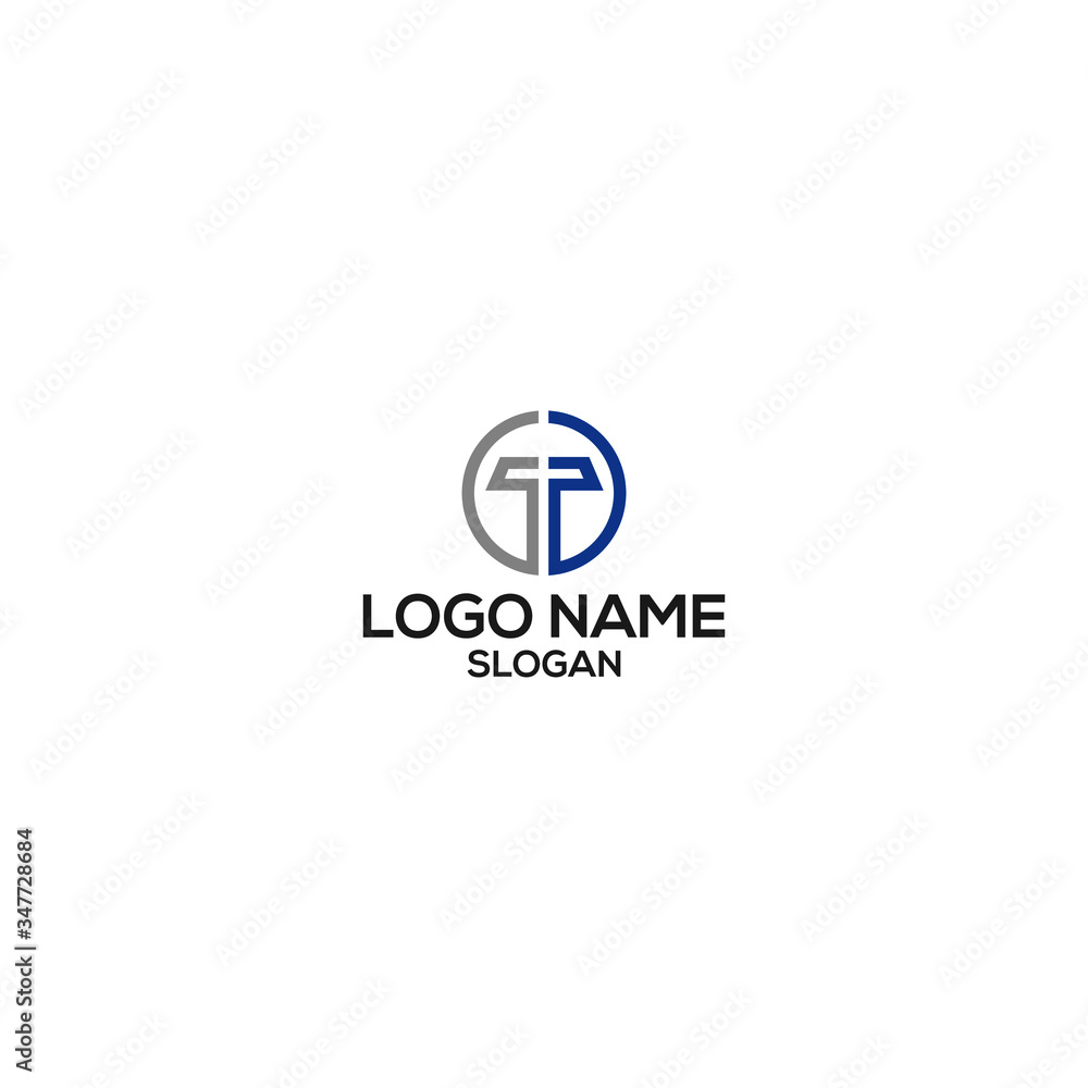 Vector logo art template icon of letter T with source file for web business