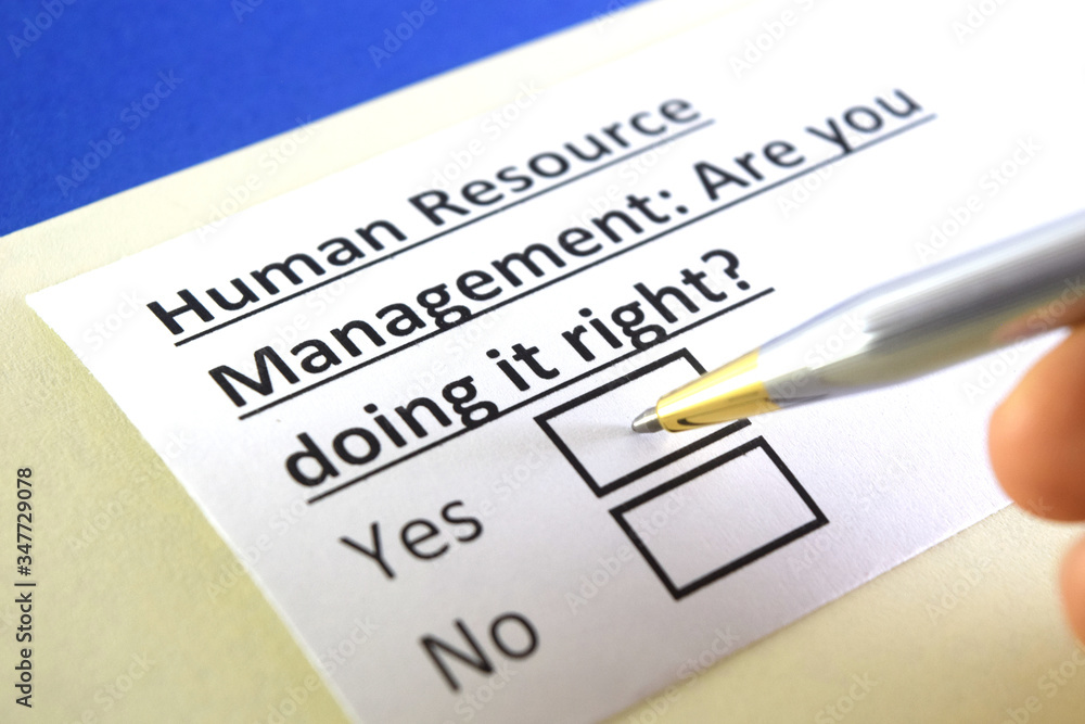 One person is answering question about human resource management. One person is answering question about human resource management.