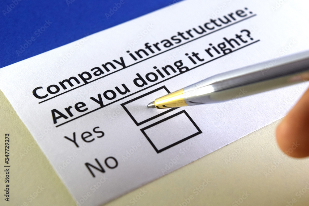 One person is answering question about company infrastructure. One person is answering question about company infrastructure.