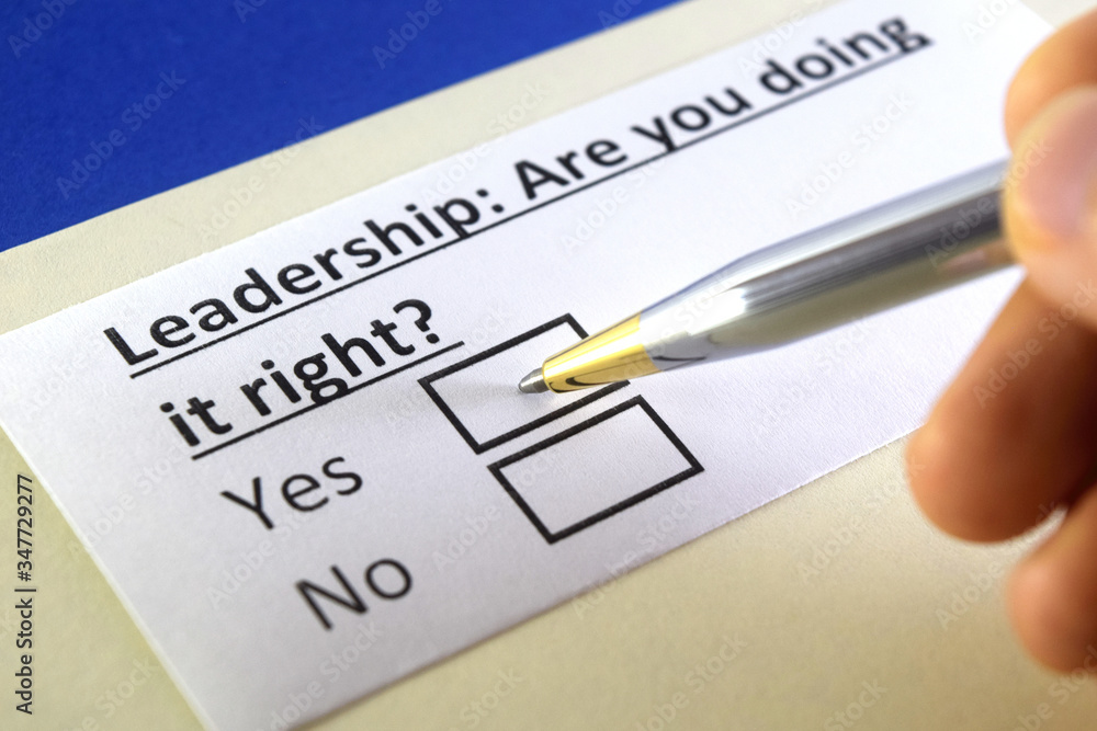 One person is answering question about leadership. One person is answering question about leadership.