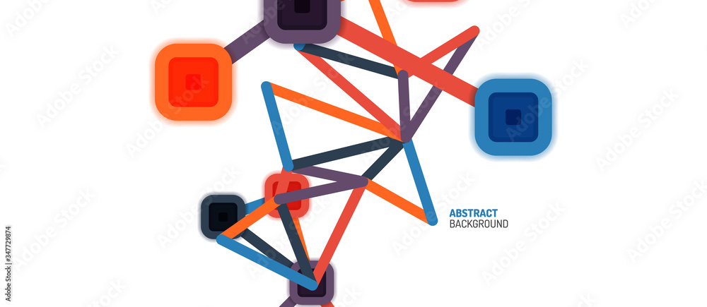 Abstract square dot connections, flat style multicolored geometric background for Wallpaper, Banner, Background, Card, Book Illustration, landing page or poster design Abstract square dot connections, flat style multicolored geometric background for Wallpaper, Banner, Background, Card, Book Illustration, landing page or poster design