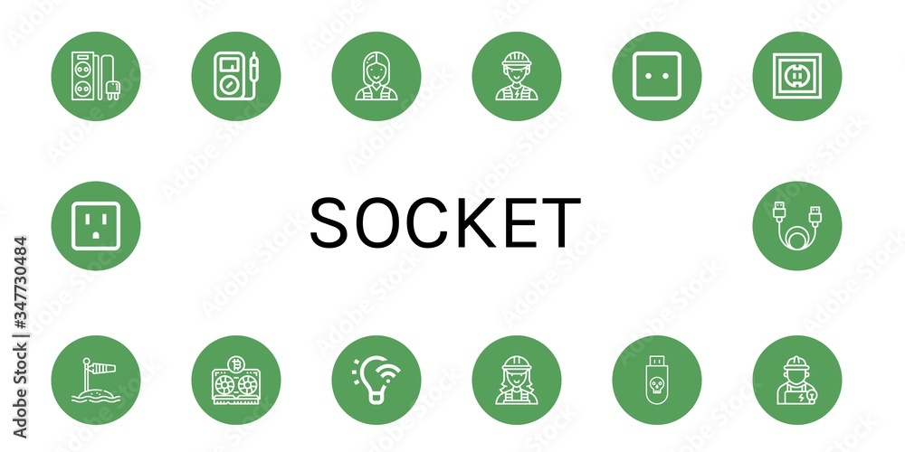 socket icon set socket icon set