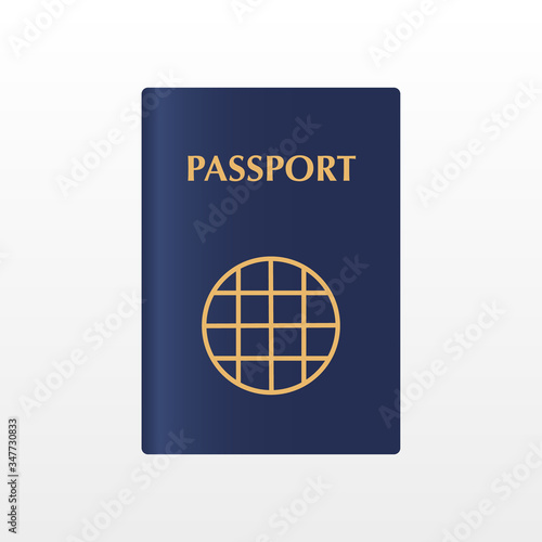 Blue passport isolated on white. International identification document for travel. 