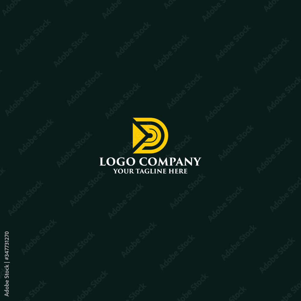 Vector logo art template icon of letter D
