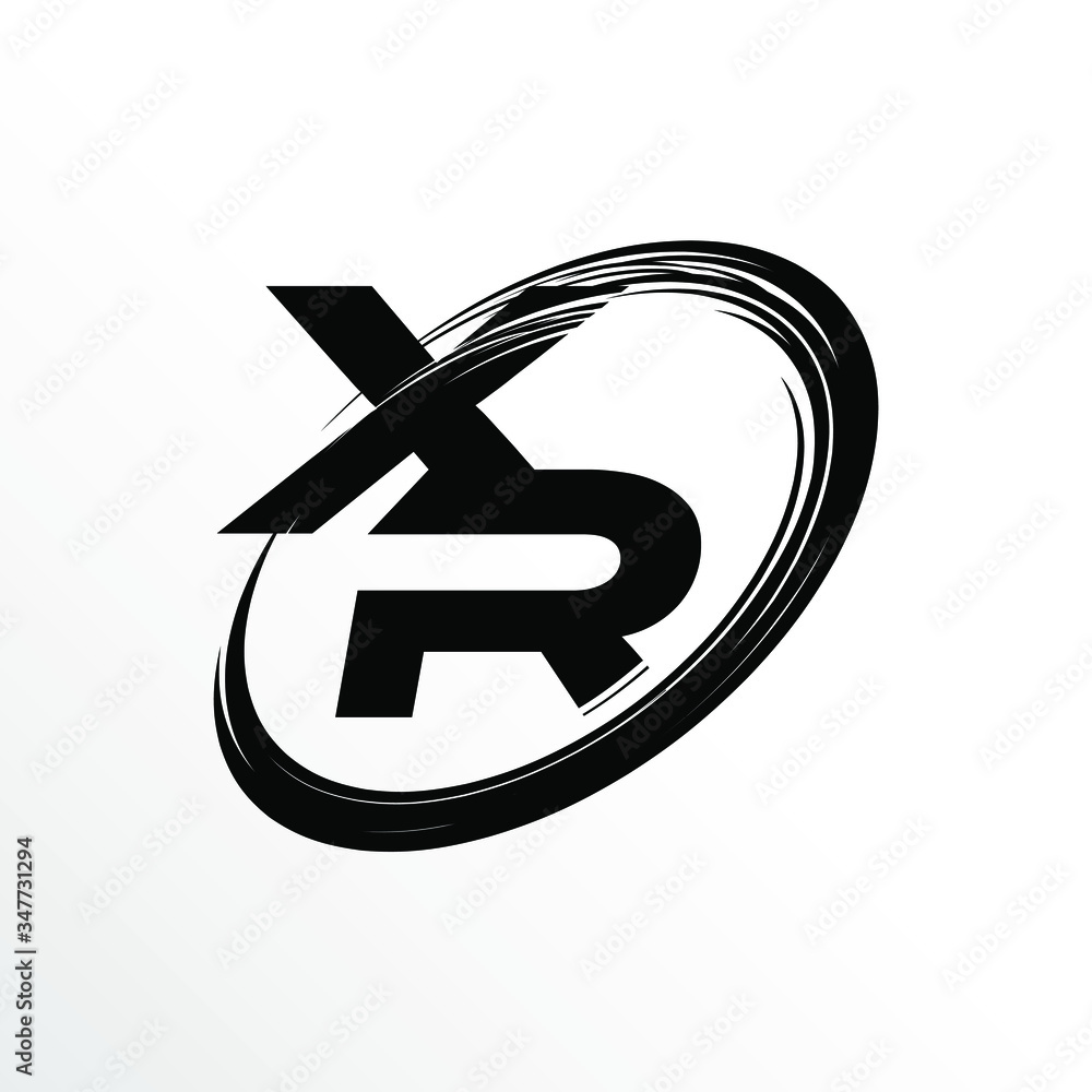 Initial Letter XR Brush Effect Logo Design Initial Letter XR Brush Effect Logo Design