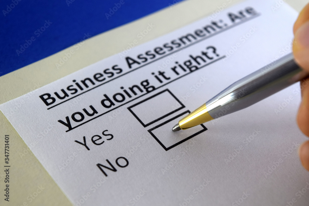 One person is answering question about business asessment. One person is answering question about business asessment.