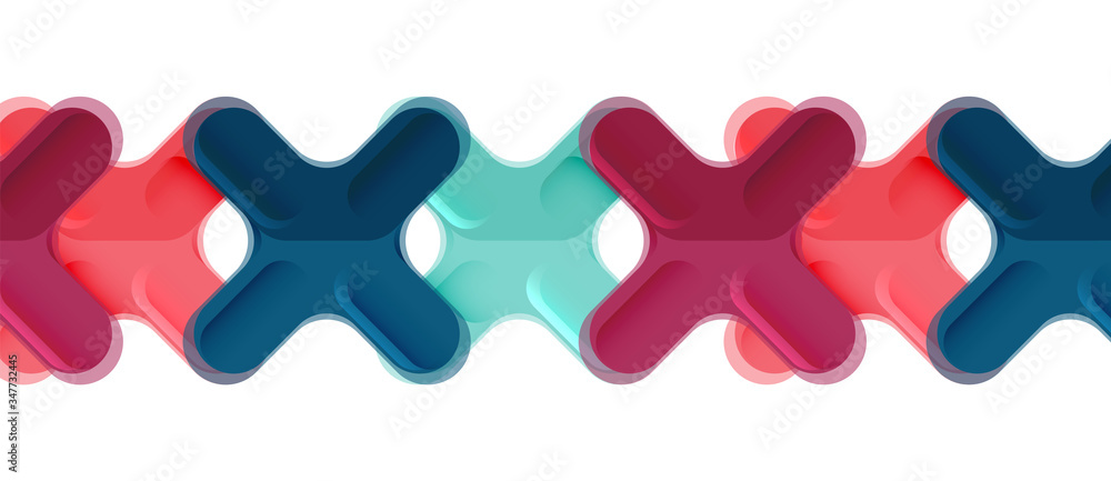 Glossy multicolored plastic style cross composition, x shape design, techno geometric modern abstract background. Trendy abstract layout template Glossy multicolored plastic style cross composition, x shape design, techno geometric modern abstract background. Trendy abstract layout template
