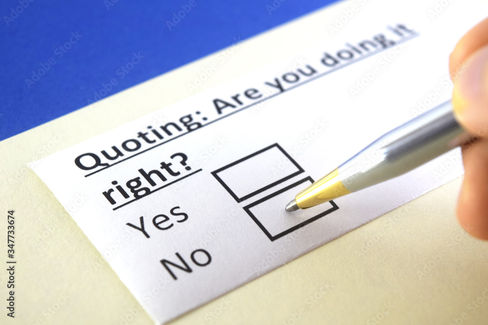 One person is answering question about quoting. One person is answering question about quoting.