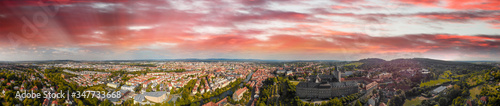 Bamberg, Germany. Amazing aerial view on a sunny day from Michaelsberg Abbey
