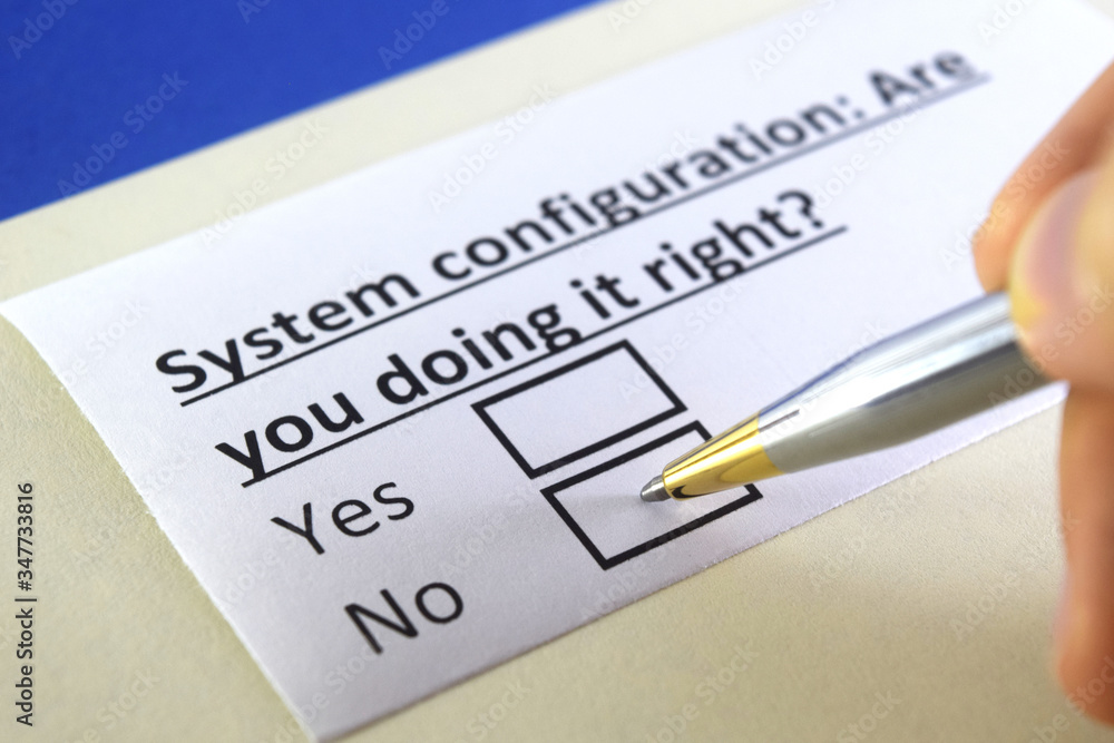 One person is answering question about system configuration. One person is answering question about system configuration.