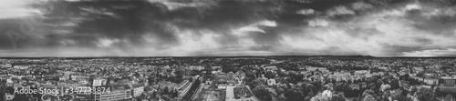 Darmstadt, Germany. Aerial view of Orthodox Church on a cloudy afternoon © jovannig