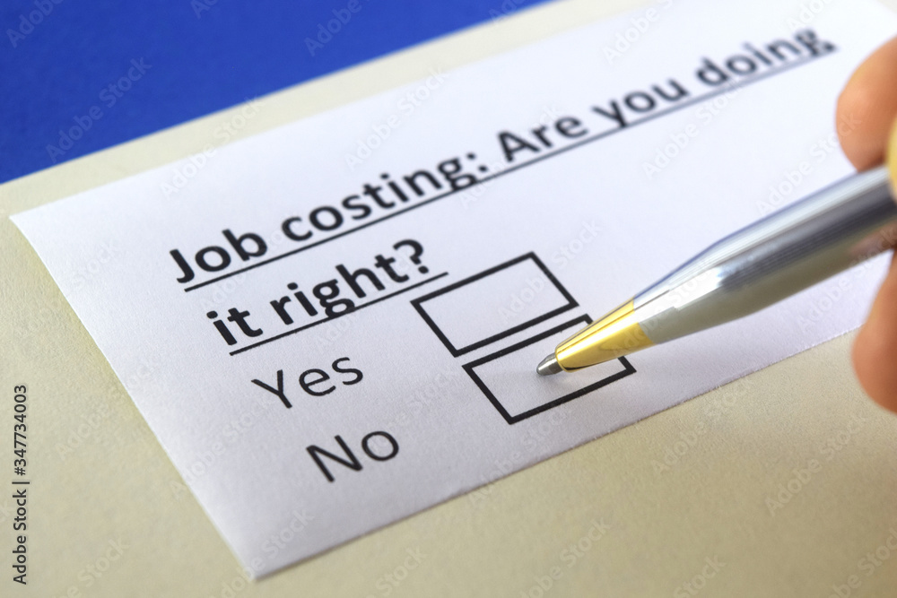 One person is answering question about job costing. One person is answering question about job costing.