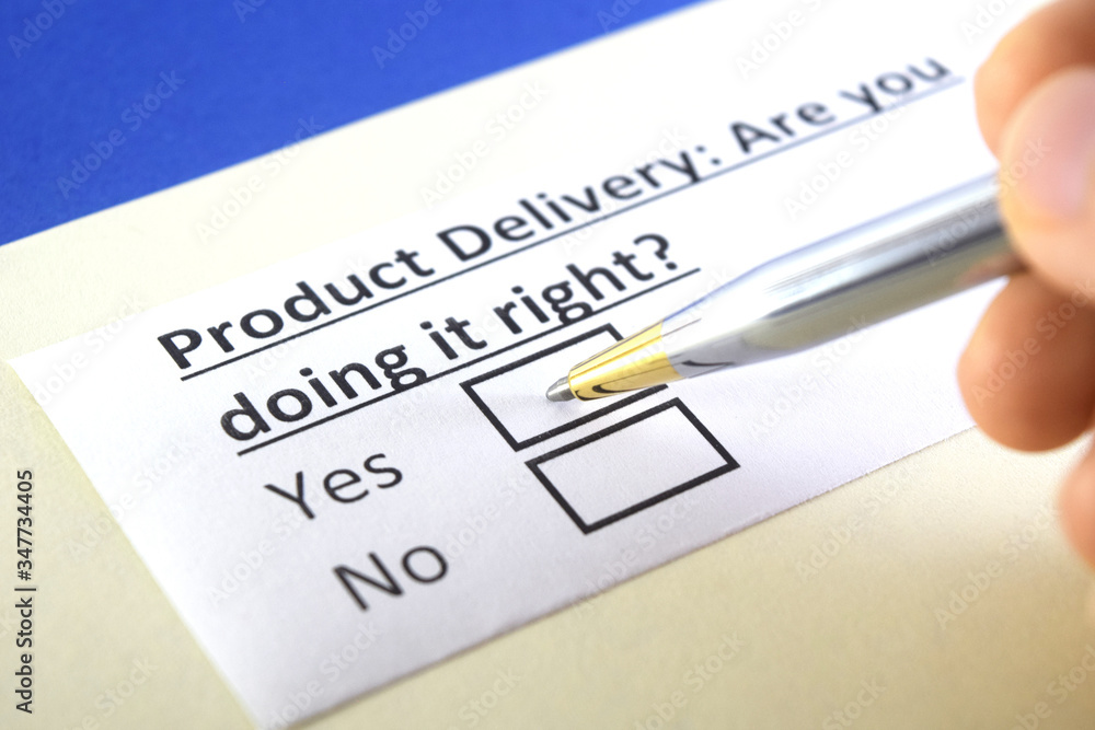 One person is answering question about product delivery. One person is answering question about product delivery.