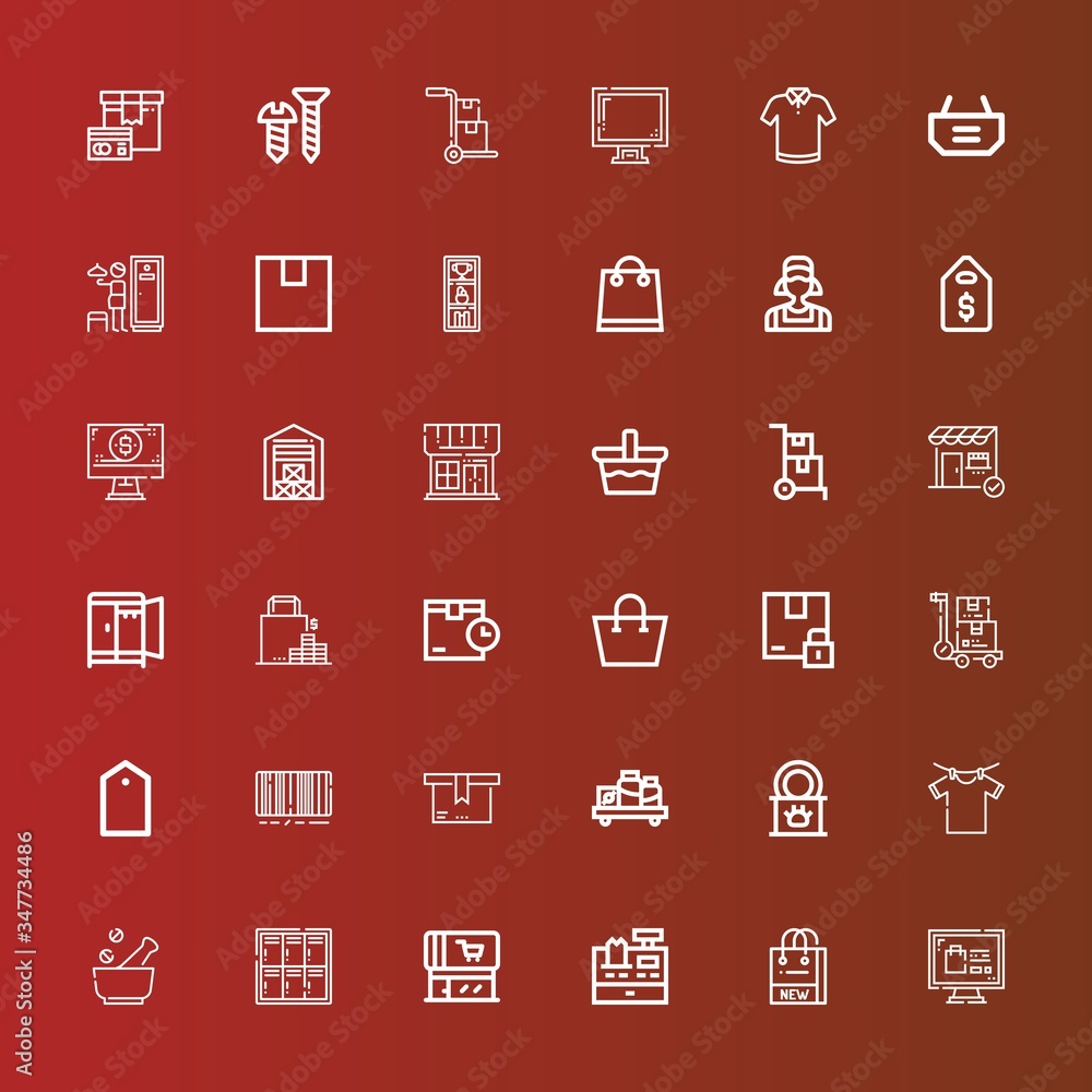 Editable 36 store icons for web and mobile Editable 36 store icons for web and mobile