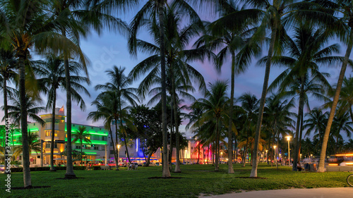 Ocean Drive at night in Miami Beach, Florida © lucky-photo