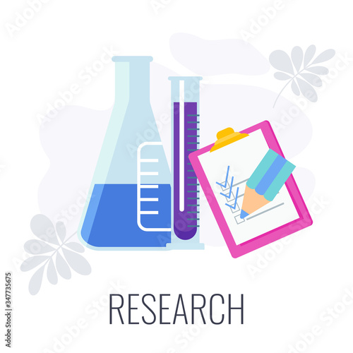 Marketing research icon. Flat vector illustration on white background.