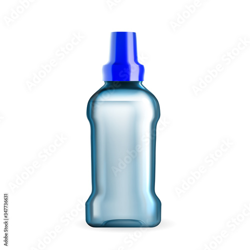 Mouthwash Hygiene Liquid Blank Package Vector. Mouthwash Fluid With Analgesic, Anti-inflammatory Or Anti-fungal Action. Dental Protection Product Template Realistic 3d Illustration