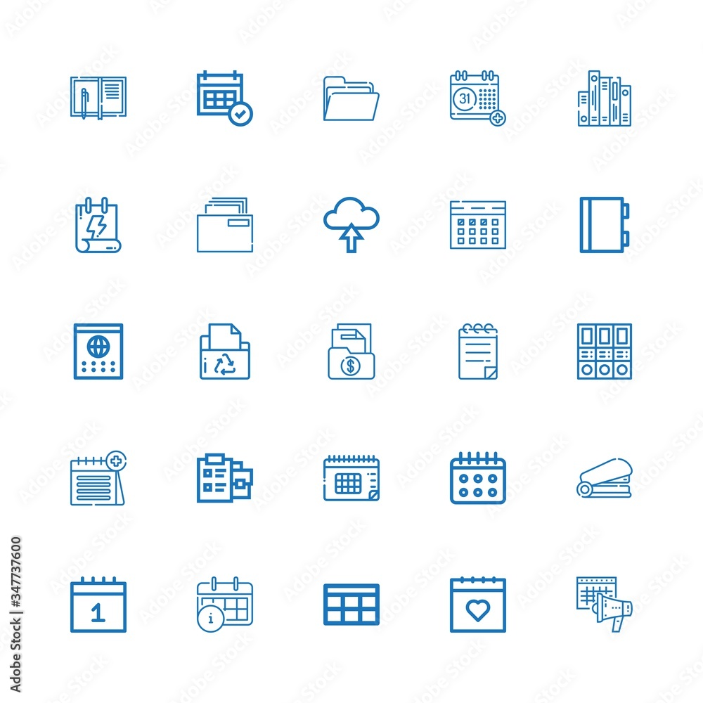 Editable 25 binder icons for web and mobile