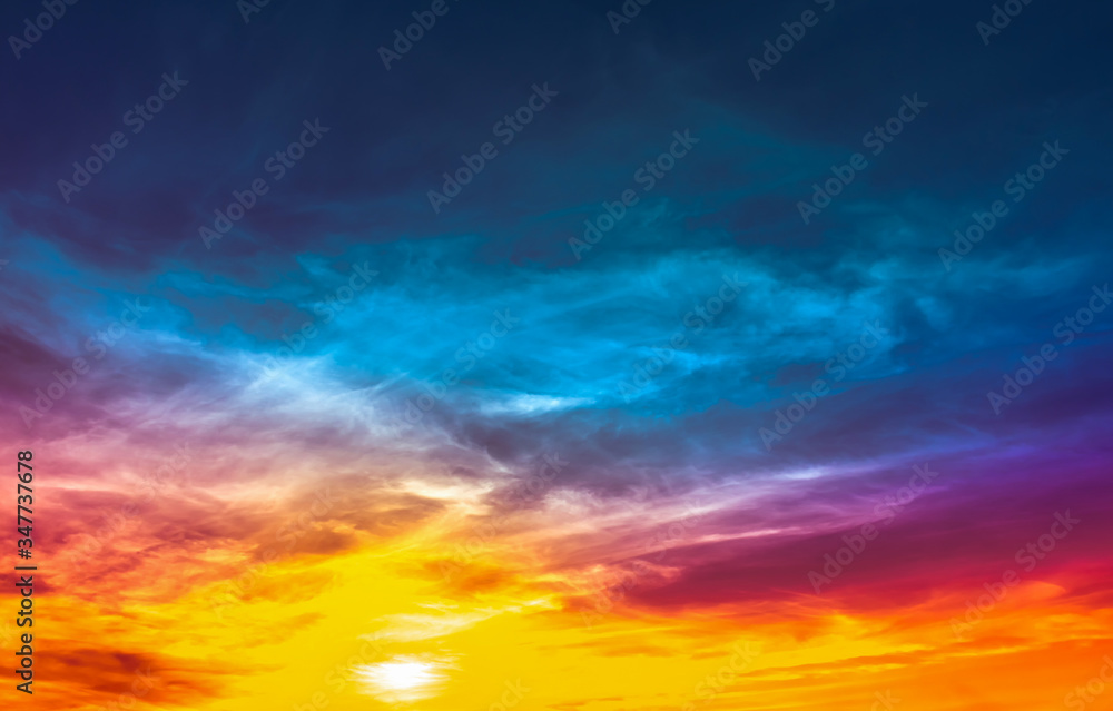 colorful abstract sky with soft clouds