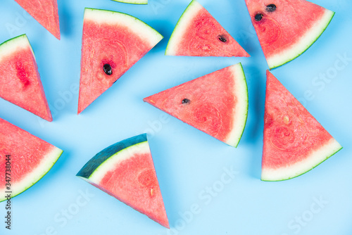 Summer fruit, watermelon with pattern background
