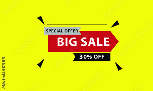 big sale offer banner 30% off monogram template