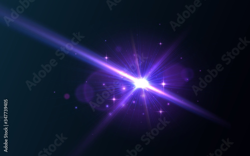 Light effect, glowing flare. Vector element.