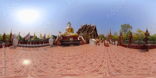 VR 360 - Wat Rajamontean Temple Public Religion, Landmarks Travel Destinations of Chiang mai, Thailand photo