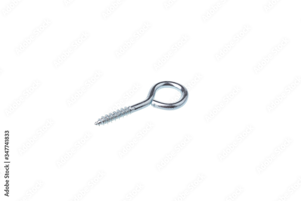 Big ring head screw, isolated on white background Big ring head screw, isolated on white background