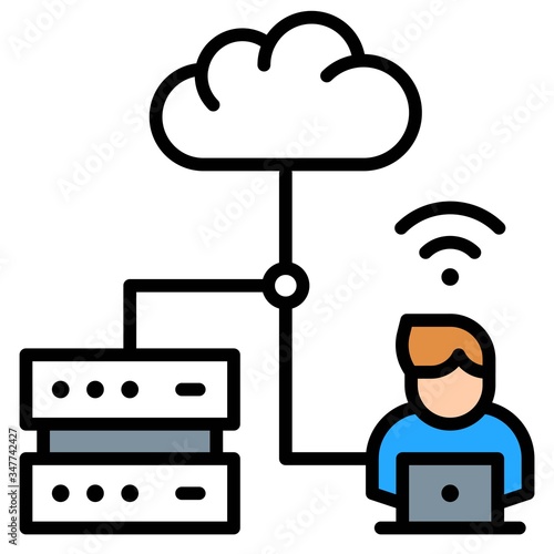 Work from home, cloud server and worker