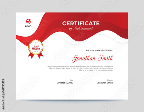 Abstract Red Waves Certificate Design
Letter Size 11x8.5 with .125 Bleed