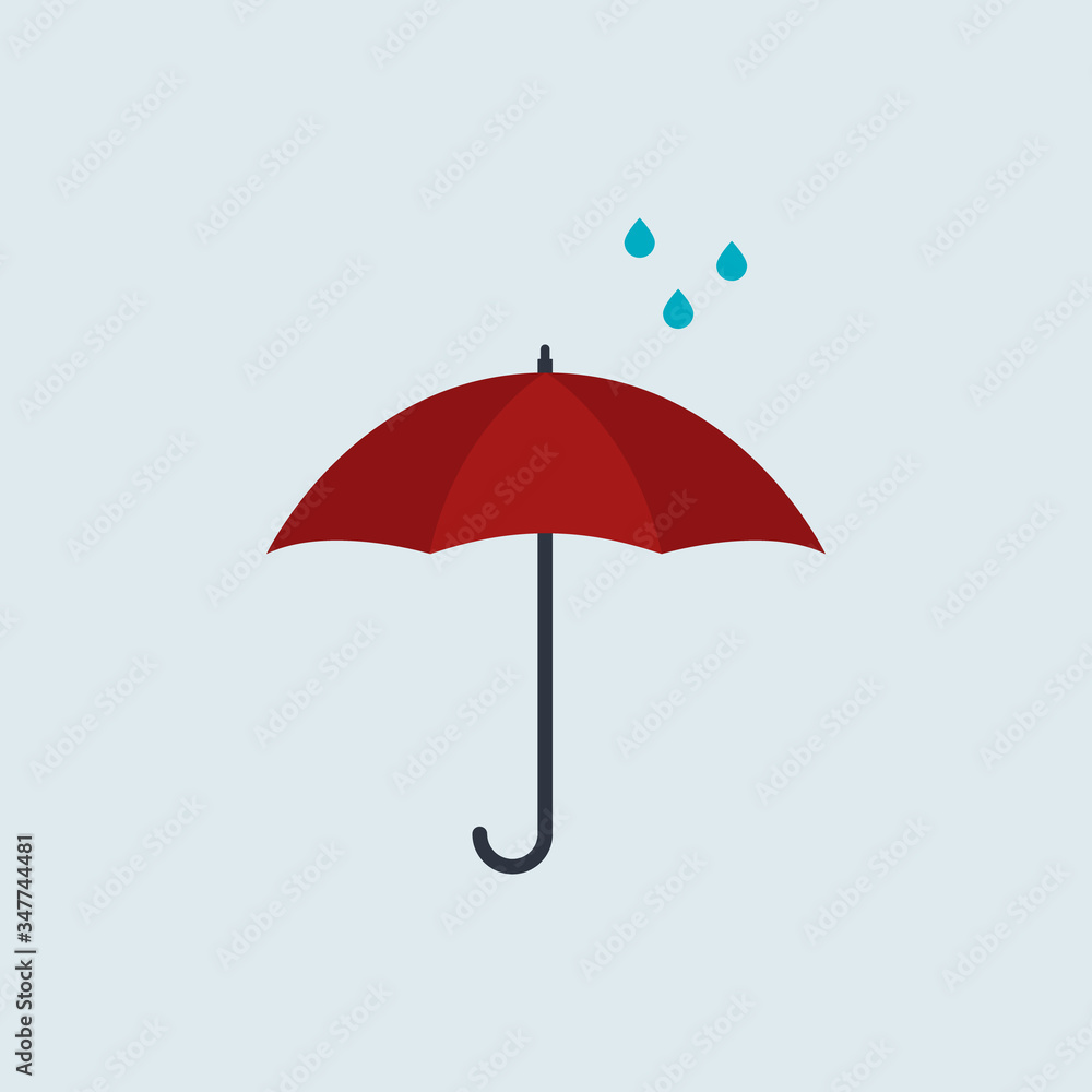 Umbrella icon on white background in flat simple style. vector symbol