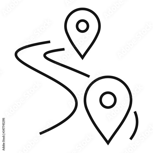 Road map relocation icon. Outline road map relocation vector icon for web design isolated on white background