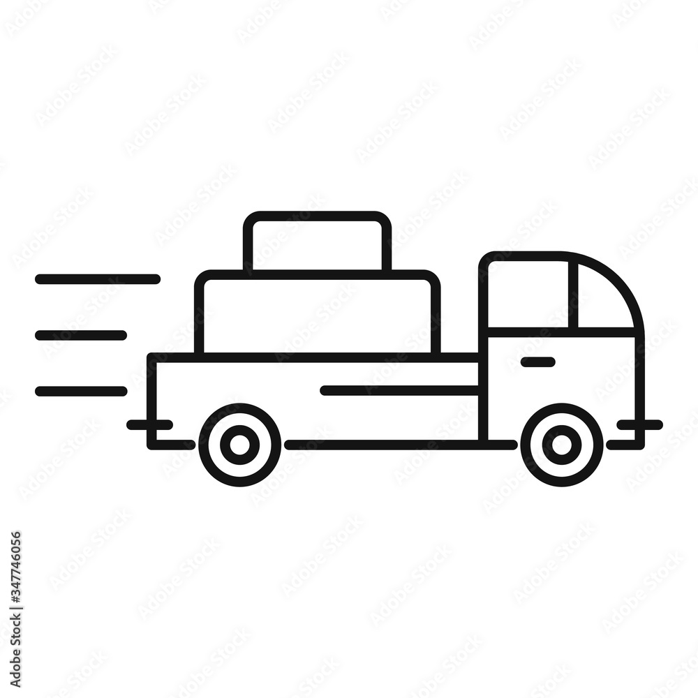 Fast parcel delivery icon. Outline fast parcel delivery vector icon for web design isolated on white background