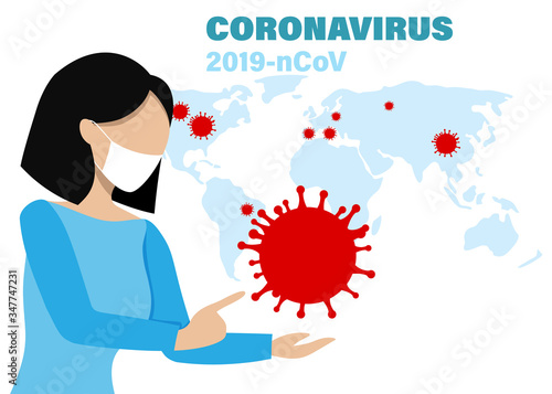 Coronavirus symptoms 2019-nCov infographic novel vector illustration concept. Flu outbreak and Covid-19 influenza as dangerous flu strain cases as a pandemic. Asian ncov corona virus.
