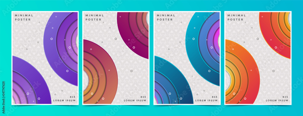 Set of Abstract circle colorful minimal covers pattern 