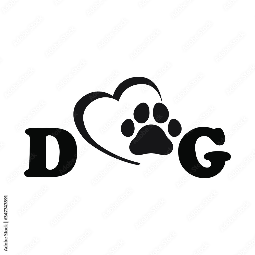 The footprint of an animal. Flat black and white icon. The footprint of an animal. Flat black and white icon.