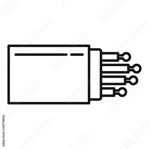 Optical fiber port icon. Outline optical fiber port vector icon for web design isolated on white background