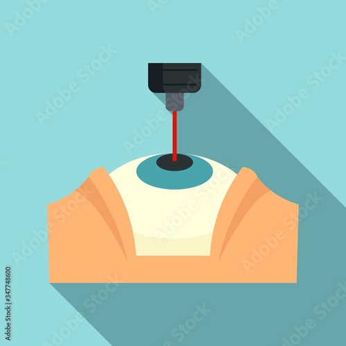 Laser eye examination icon. Flat illustration of laser eye examination vector icon for web design