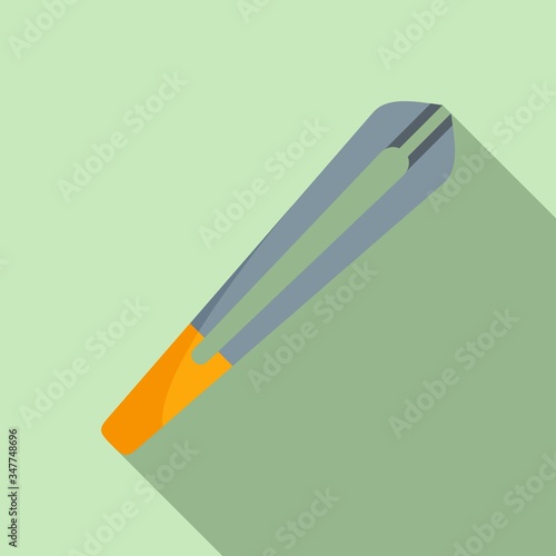 Eye lens forceps icon. Flat illustration of eye lens forceps vector icon for web design