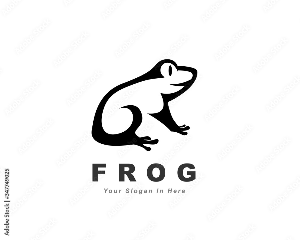 simply line art Black frog logo design inspiration simply line art Black frog logo design inspiration