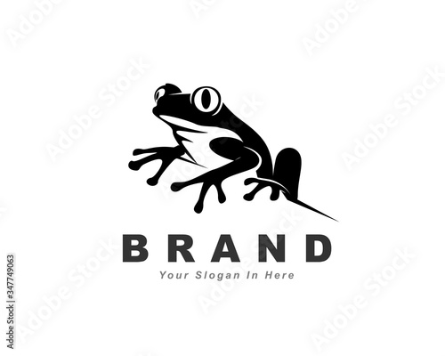 Fototapet arise black frog art logo design inspiration