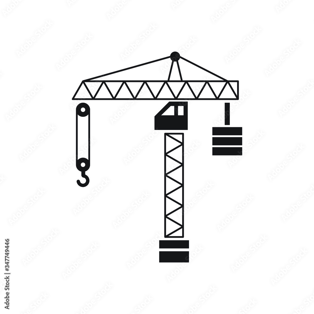 Crane icon design isolated on white background Crane icon design isolated on white background
