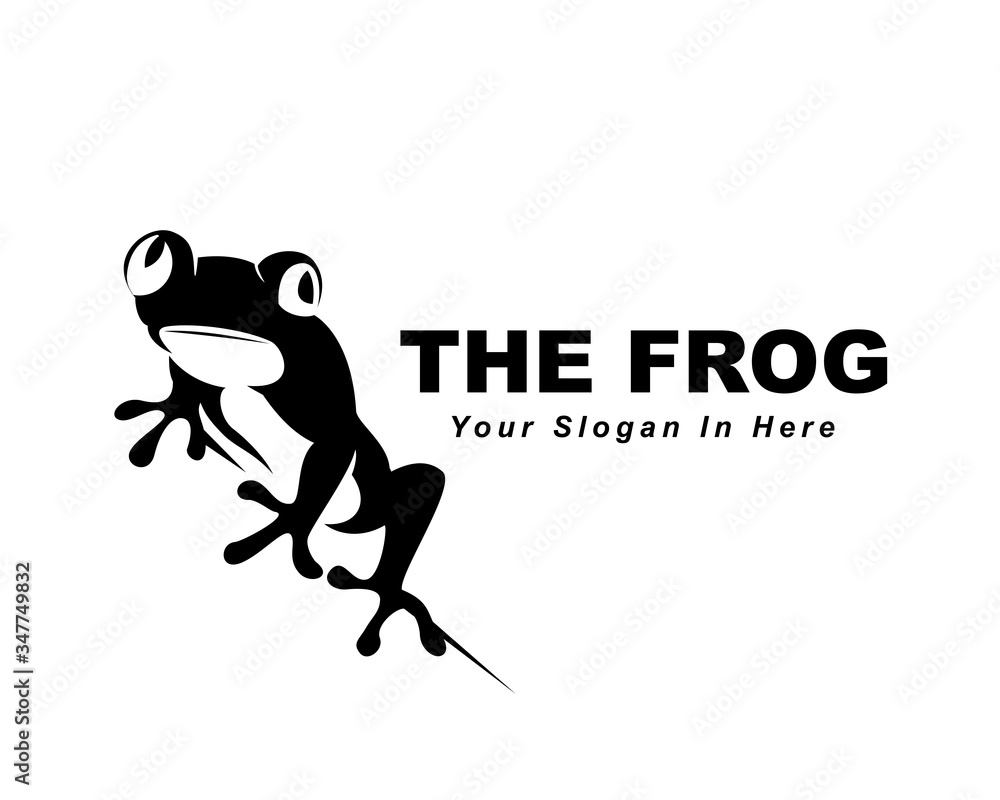 Fototapeta premium black frog patch art logo design inspiration