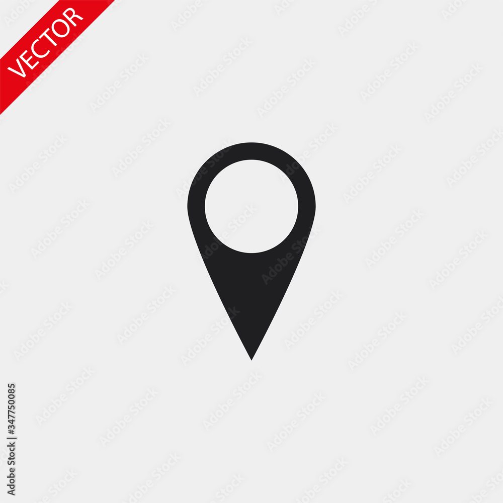 Map pin vector icon , lorem ipsum Flat design Map pin vector icon , lorem ipsum Flat design